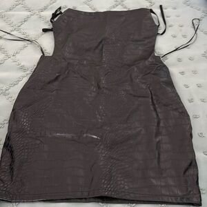 NWT fashionnova black leather dress